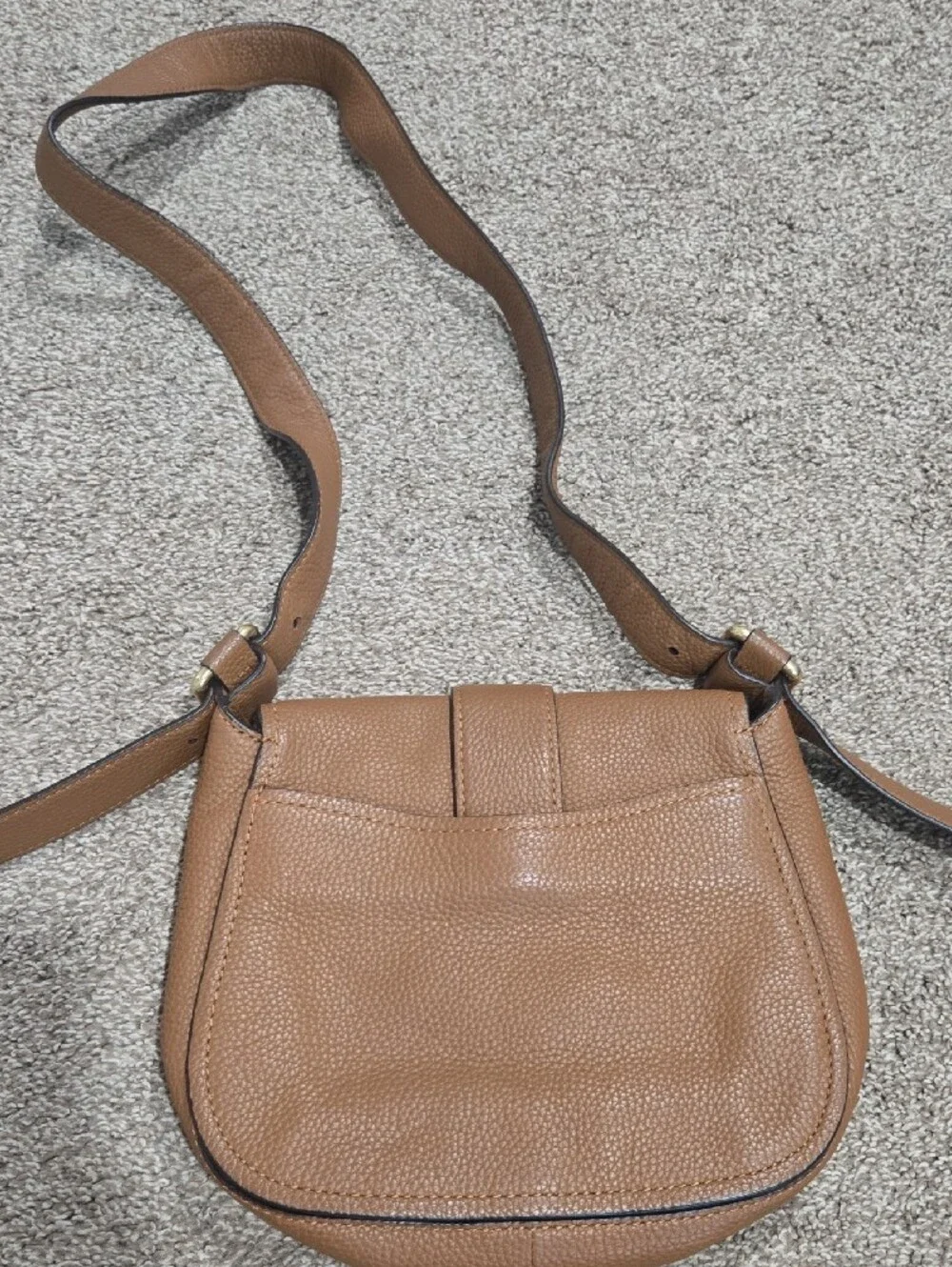 Michael Kors Leather Crossbody Saddle Bag in Tan